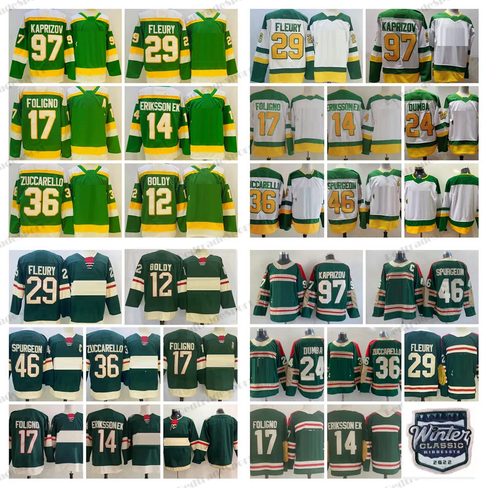 2023 Ters Retro 97 Kirill Kaprizov Hokey Formaları Kış Klasik 29 Marc-Andre Fleury Matt Dumba Mats Zuccarello Jared Spurgeon Marcus Foligno Eriksson Ek Boldy