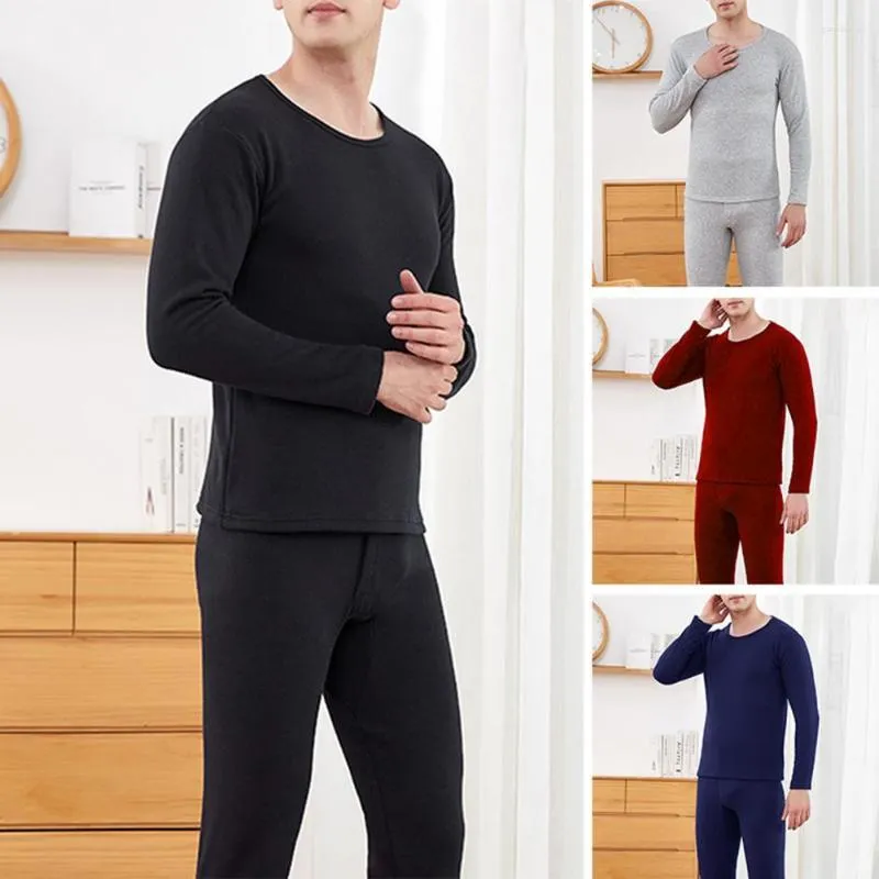 Herrens termiska underkläderpremieuppsättningar Hög elasticitet Anti-Pilling Winter Long Base Set Stretch Bottoms för skolan