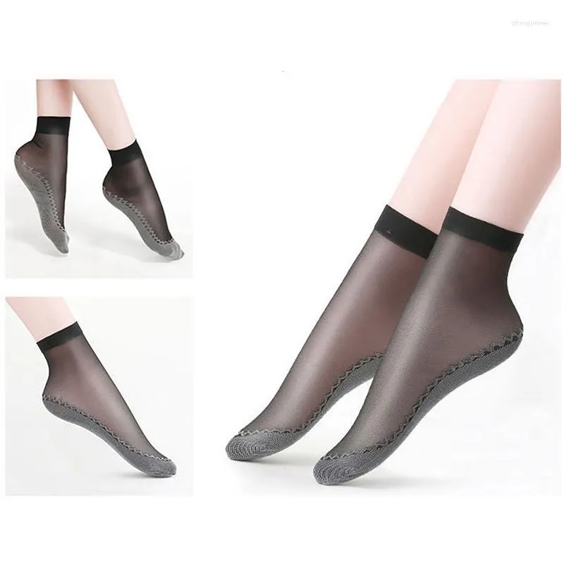 Kadın SOCKS 1 FAYLAR Silk Çorap Pamuklu Alt Supper Yumuşak Klasik Ultrathin Rahat Saf Ter Absorban Slip Slip