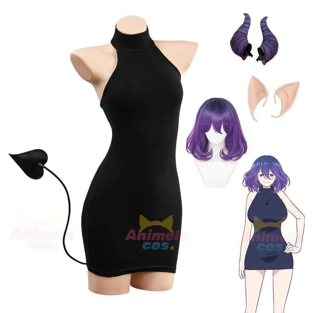 Anime kostümleri anime kinou no vermeil cosplay gel peruk siyah elbise vermeil içinde altın şeytan dolusu altın dolu alto kadınlar z0301