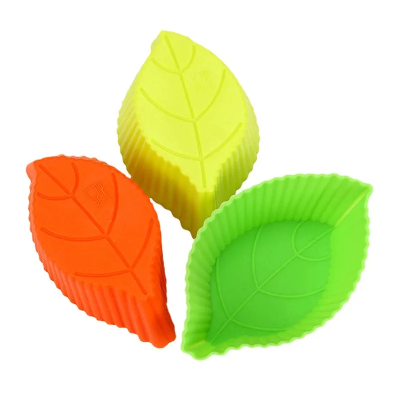 DIY Silicone Outil Feuilles Gâteau Moule Muffin Chocolat Cupcake Doublure Cuisson Tasse Moule Biscuit 1223063