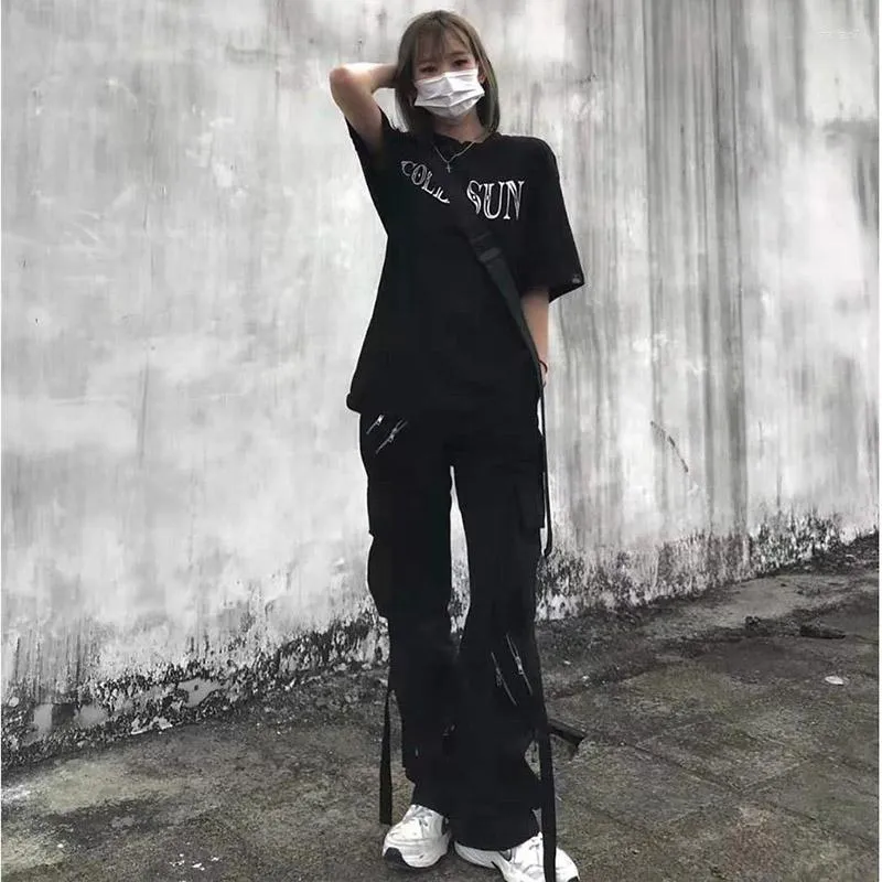 Męskie spodnie mody swobodny damski zamek błyskawiczny stylowy streetwear hip hop japońskie harajuku joggers kobiety mężczyźni spodnie Ins y2k Techwear