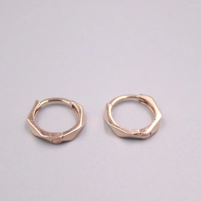 Orecchini a cerchio in vero oro rosa 18 carati 12x2mm Orecchio tondo con taglio ad angolo Circa 1,29 g Per donna