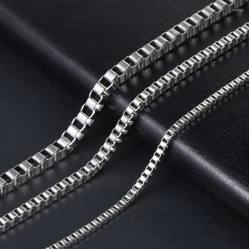 Chains Stainless Steel Box Chain Necklace For Woman Men Hypoallergenic Pendant Boys Girls Choker Hip Hop Punk Gifts Collar