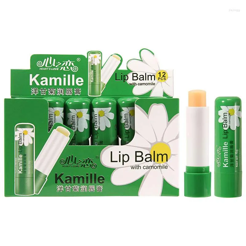 Lip Gloss 12Pcs Chamomile Blam Colorless Plant Extract Moisturizer Longlasting Smooth For Dry Cracked Lips Care Adults And Kids