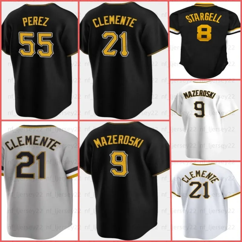 21 Roberto Clemente honkbalshirt 27 Kevin Newman Bryan Reynolds Willie Stargell Anthony Alford KeBryan Hayes Oneil Cruz Barry Bonds Ben Gamel