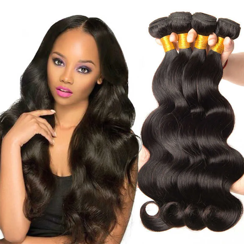 Synthetic Wigs Wig Female Chemical Fiber Hair Curtain Bundle Body Wave Black Big Snake Curly 100g 230303