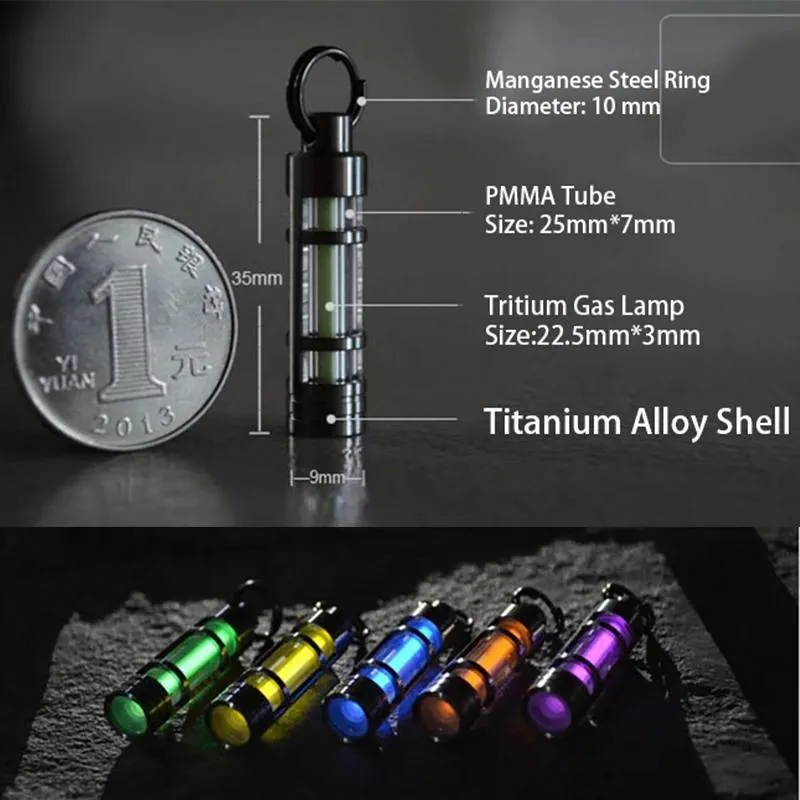 Titanium Alloy Self Luminous Lightsaber Keychain With Gas Lamp And