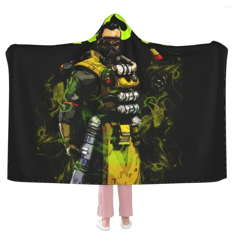 Couvertures Caustic Smokey Couverture Apex Legends Cool Sweat à capuche Polaire Couvre-lit doux et froid