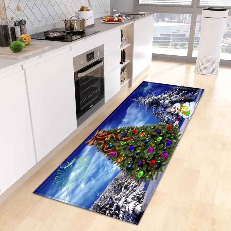 Tapijten ingang deurmat keuken tapijt slaapkamer deur decor tapijt tapijt huis vloer balkon balkon badkamer anti-slip voet mat 3d vrolijk kerstfeest