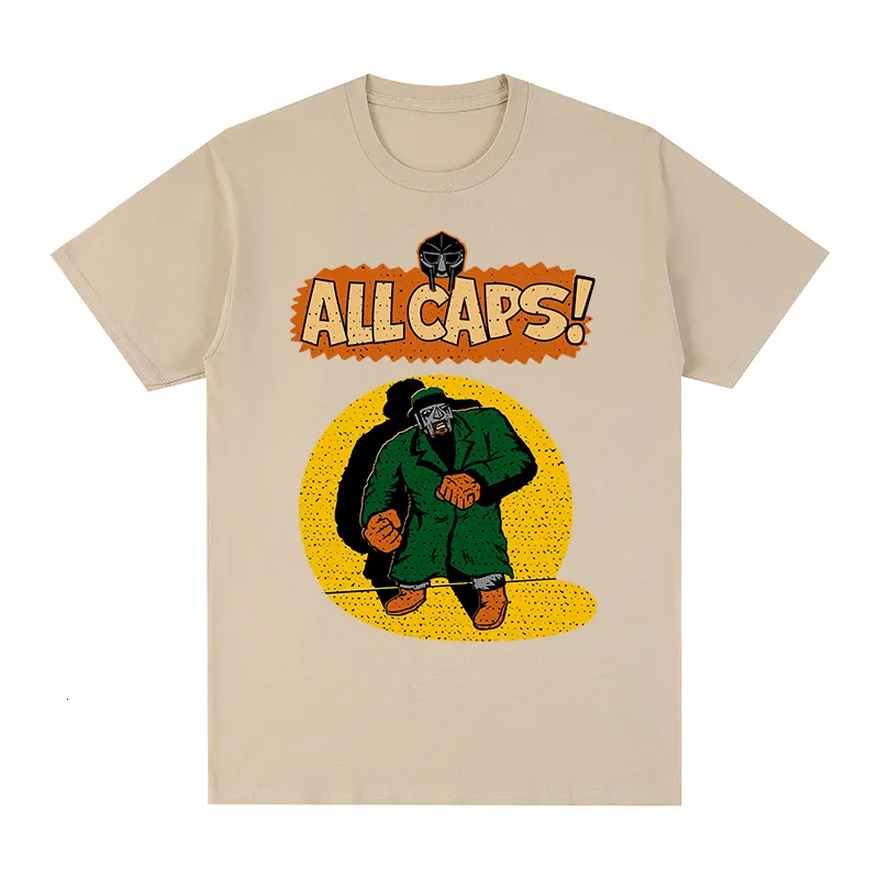 男性S TシャツMFドゥームTシャツMadvillain Hip HopラッパーHarajuku Cotton Men TシャツTシャツレディースTOPS面白い230302