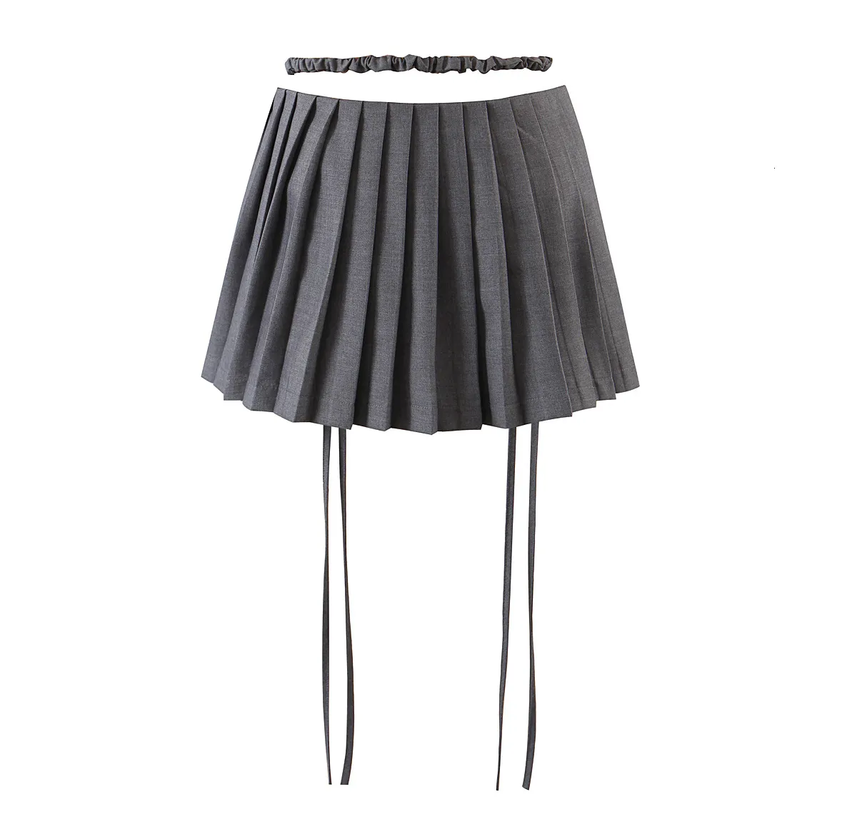 【GROVE】 PIA PLEATED SKIRT / 追跡付 Korean Fashion Pleated Mini Skirt With Straps With Shorts