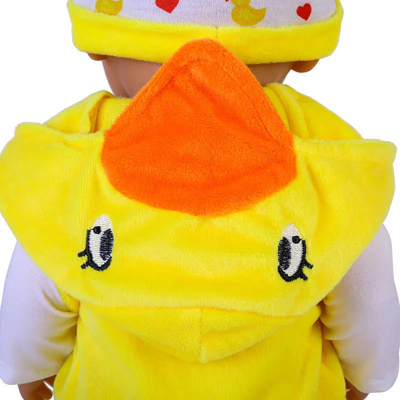 Vente en gros 43-45cm vêtements de poupée vêtements 17 pouces beau canard cinq pièces costume costume bébé né américain fille anniversaire festival cadeaux