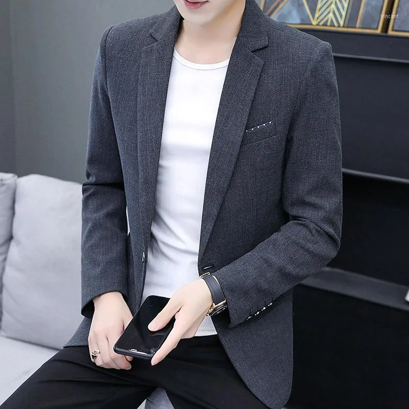 Męskie garnitury męska mączowa kurtka marynarska młoda koreańska moda singla 2023 Slim Small