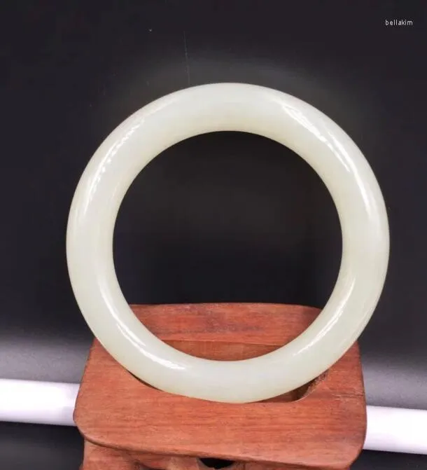 Bangle Braccialetto di giada Xijiang Hetianyu rotondo bianco naturale cinese