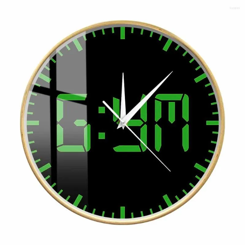 Orologi da parete GYM Time Orologio artistico minimalista verde e nero per centro fitness Arredamento motivazionale della stanza Orologio silenzioso dal design moderno