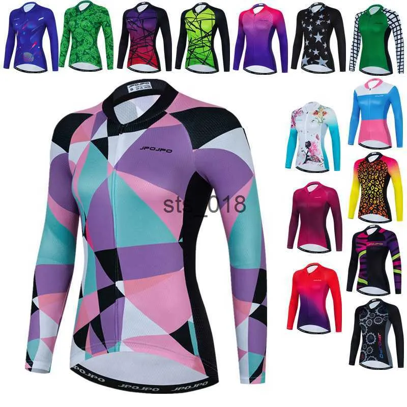 Cykeltröjor toppar Autumn Mountain Bike Jersey Långärmad kvinnors vårcykeltröja full ärm Pro MTB Bicycle Clothes Racing Cycling Jacket T230303