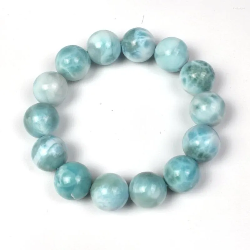 Strand Fashion Larimar Bracelet Perles En Pierre Naturelle De Haute Qualité 8-17.5 Mm Pour Femmes Hommes Ami Anniversaire Cadeau De Vacances