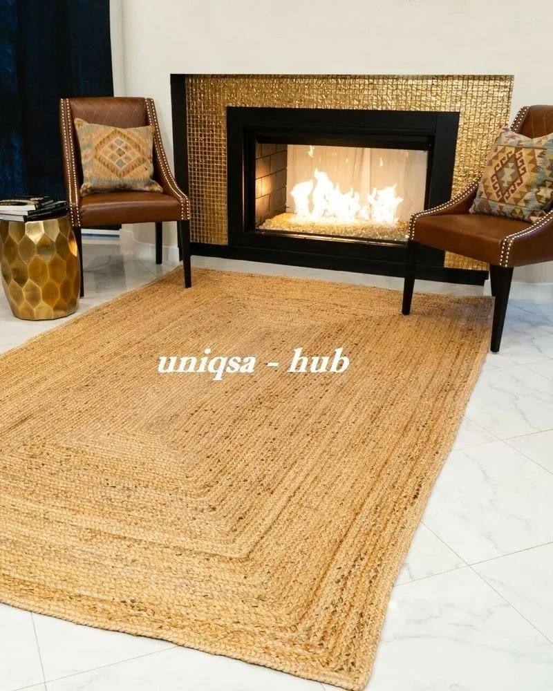 Carpetes de tapete de juta de tapetes para tapete de piso da sala de estar no estilista de 2x4 pés de estilo reversível de estilo corredor reversível