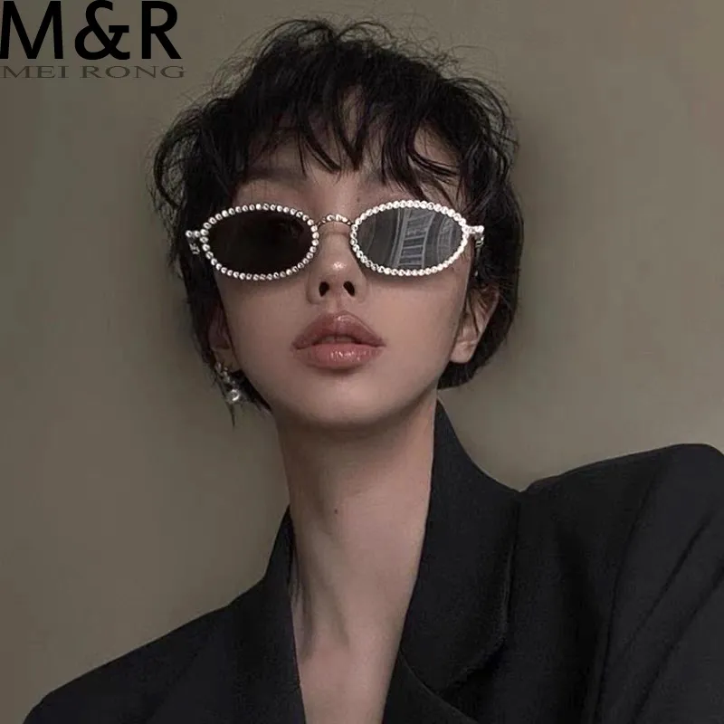 Sunglasses Diamond Oval Ladies Sunglasses Luxury Brand Diamond