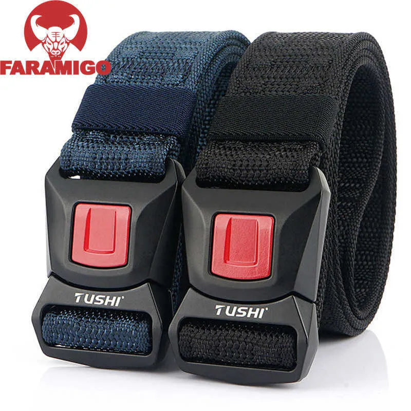 Gordels Faramigo Officiële echte Tactical Belt Metal Buckle Militaire riem Soft Real Nylon Sports Accessories Z0228