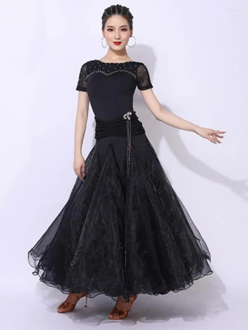 Stage Wear Modern Dance Skirt Summer Dress Ballroom Big Swing Waltz Performance Service