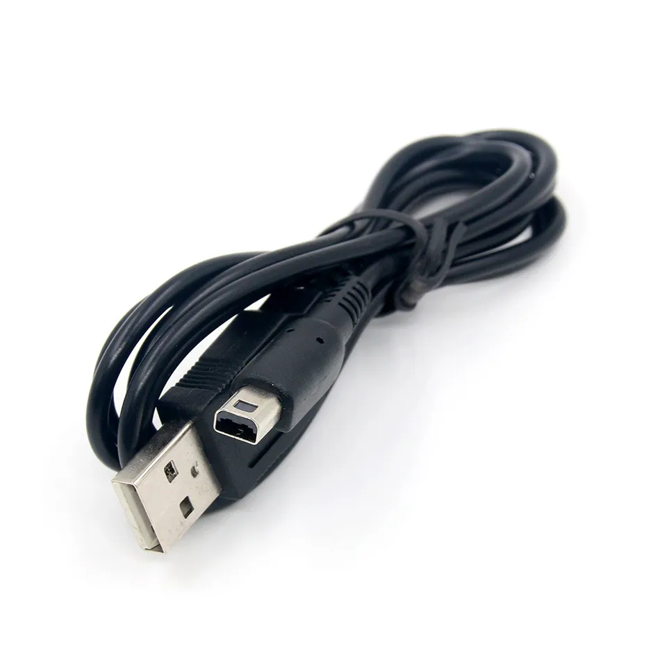 Caricabatterie Cavi di ricarica per NUOVO Nintendo NDS 3DS 3DSLL NDSI 3DSXL Cavo di ricarica da USB a DSI Cavo di sincronizzazione dati 1,2 m Colore nero