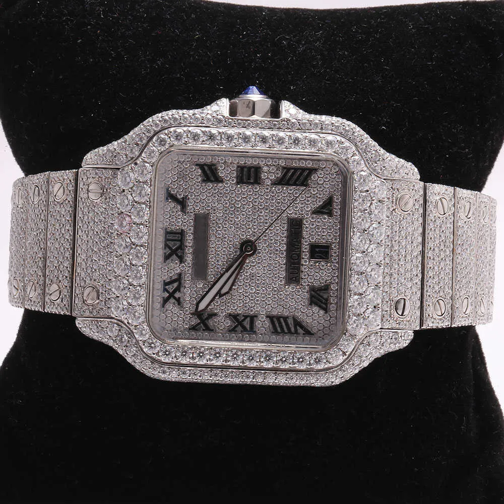 premium hoge kwaliteit vvs topmerk hot custom dign hiphop mannen vrouw luxe hand set lced out diamant moissanite watch40MEGV7J