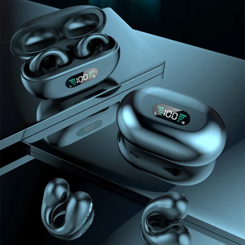YYK-Q80 Earphones Sound Earcuffs Ear Hook Bone Conduction Earring Wireless Bluetooth TWS Sport Earring Headphones Earbuds