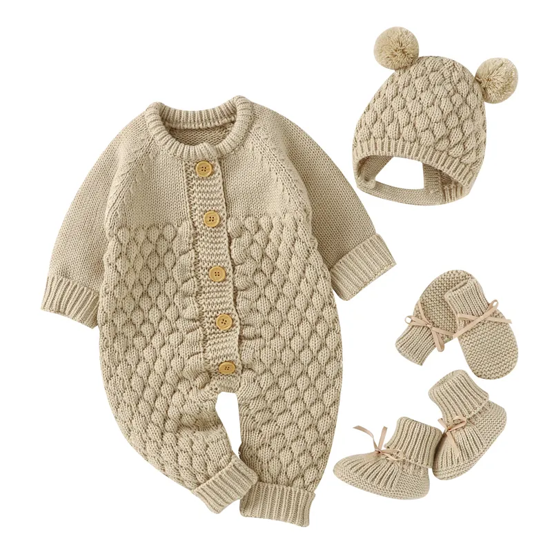 Overalls Baby Strampler Kleidung Herbst Winter Gestrickte geborene Jungen Mädchen Solide Plain Overalls Mode Solide Plain Kleinkind Kinder Unisex Tragen 230303