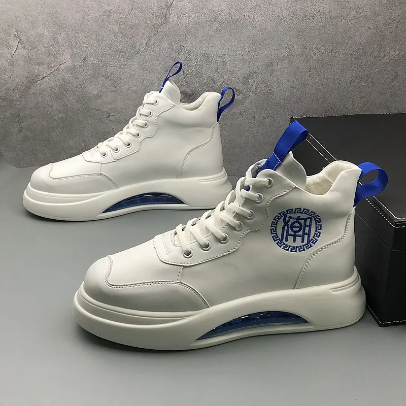 Premium Leather Business Casual Shoes Stylish White Sneakers, Breathable  Air Cushion Loafers, Comfortable Walking, Wedding Office