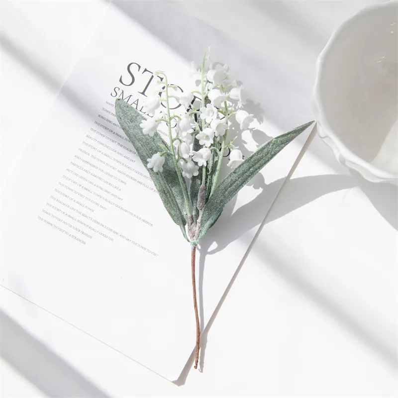 Home decoration flowers simulation lily of the valley European-style small fresh wedding pie rival bouquet