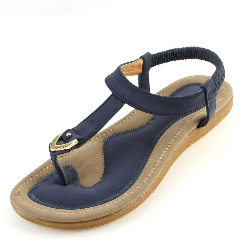 Sandals Size 35-42 Women Sandal Flat Heel Sandalias Femininas Summer Casual Single Shoes Woman Soft Bottom Slippers