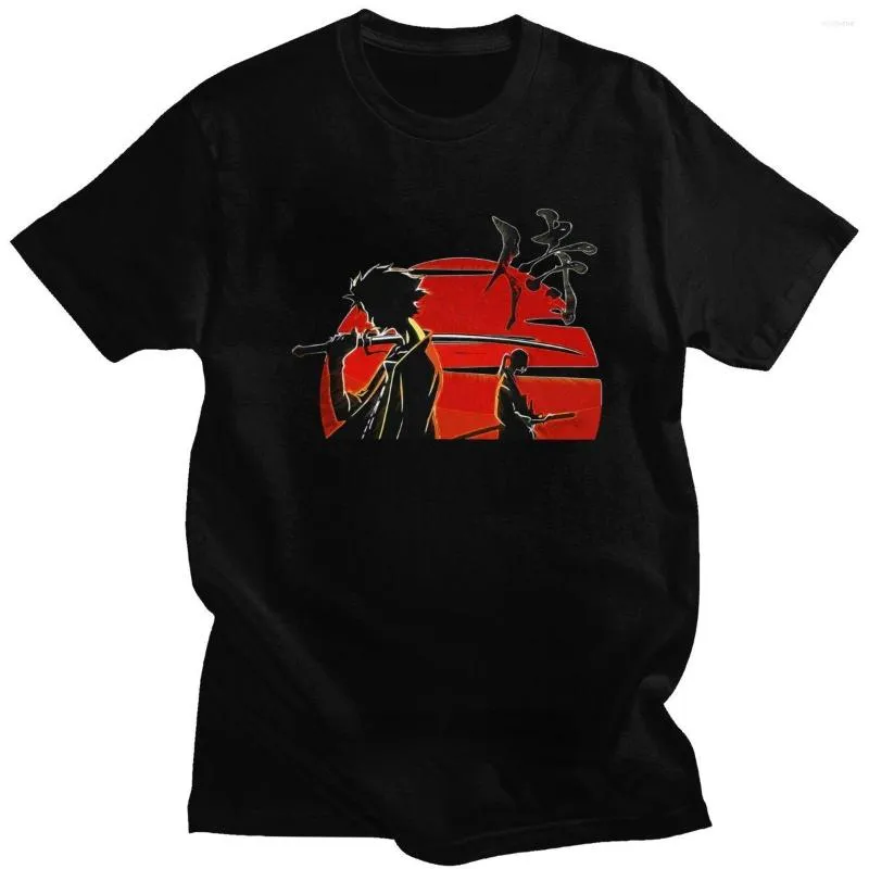 Männer T Shirts Trendy Männer Samurai Champloo Hemd Kurzen Ärmeln Frauen Manga T Oansatz Streetwear Mugen Jin Anime T-shirt geschenk