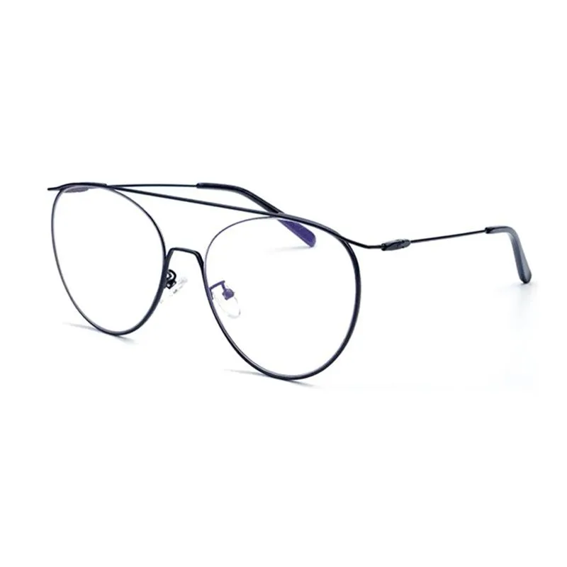 Okulary przeciwsłoneczne ramy unisex przezroczyste okulary kobiety mężczyźni metalowy pilot moda podwójna wiązka przezroczyste szklane okulary krawędzi komputerowe n5