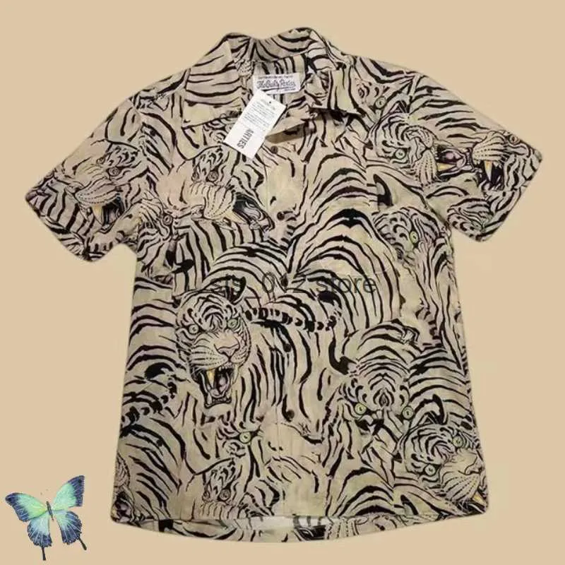 Camisa Hawaiana Para Hombres Tigre Tiger Tope De Manga Corta Top