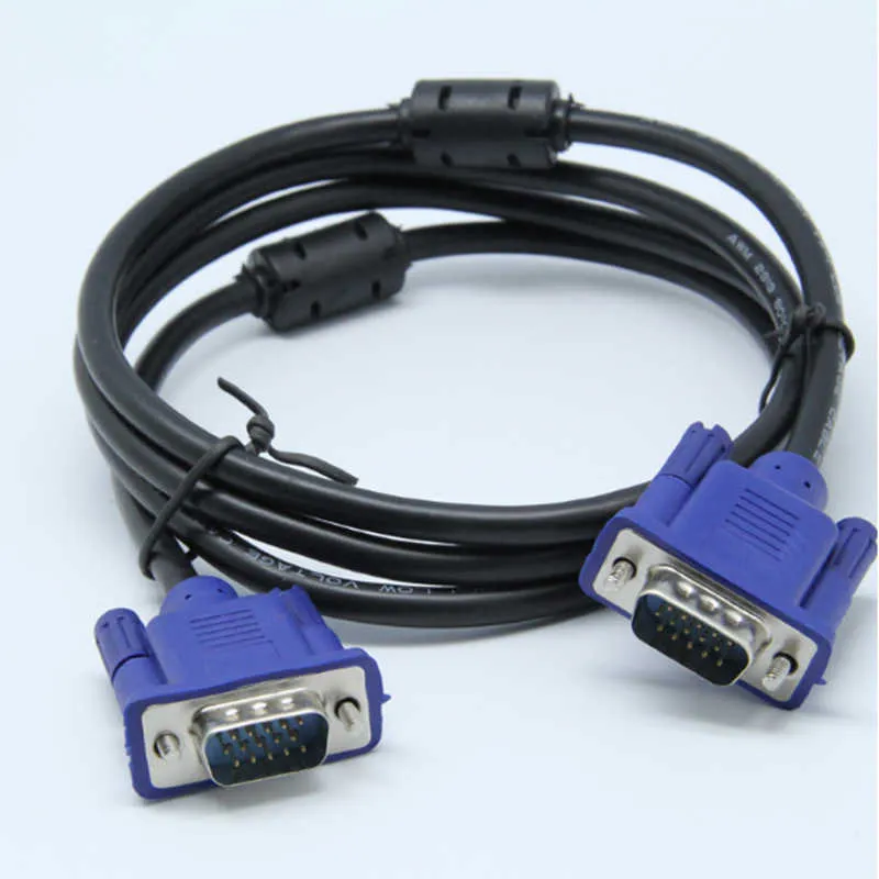 1.5M VGA vers câble 15 broches connecteur de convertisseur d'extension mâle pour ordinateur moniteur projecteur PC TV adaptateur