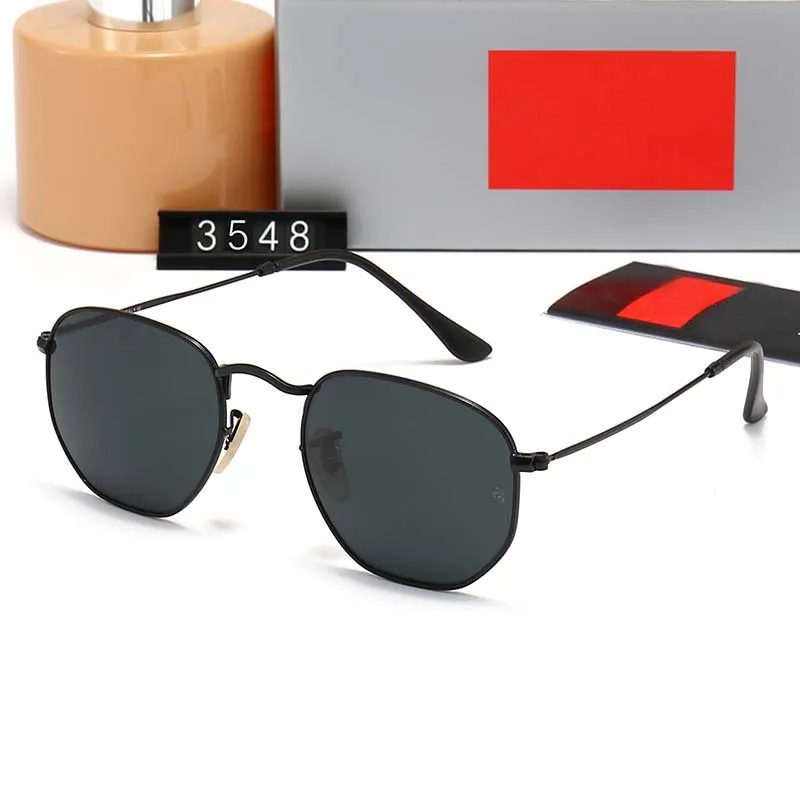 Designer-Sonnenbrille für Herren, sechseckig, Lunette de Soleil, Rayband, schwarzer Rahmen, Herren-Sonnenbrille, Damen-Sonnenbrille, unregelmäßige Brille, Sonnenbrille, Goldmetall, graue Glaslinsen