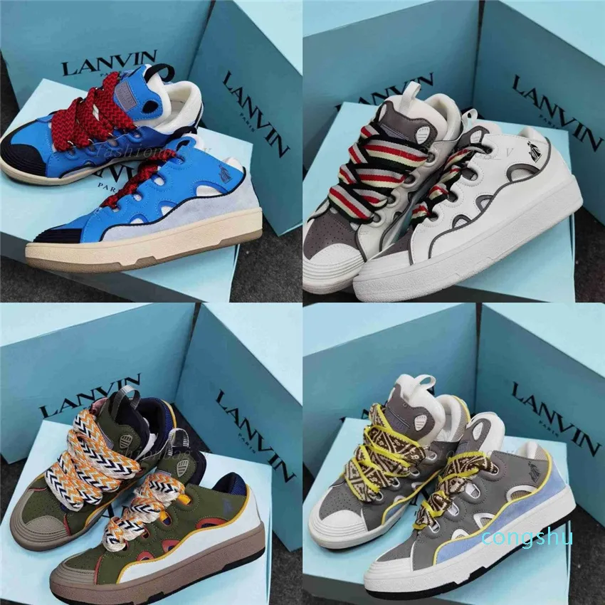 Dupe Tasarımcı Sneakers Nappa Dana Derisi Rahat Ayakkabılar DERİ BORDÜR Erkekler Kadınlar Eğitmenler Kolaj Dantel Sneaker Size36-45