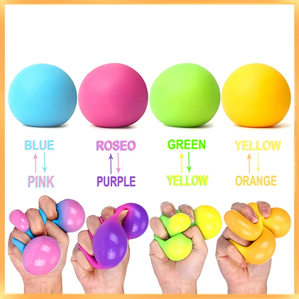 12 teile/los Anti Stress Ball Spielzeug 6 cm Farbwechsel Squeeze Ball Stress Druckentlastung Entspannen Neuheit Spaß Tag Geschenke dekompression Druck Ball 1806