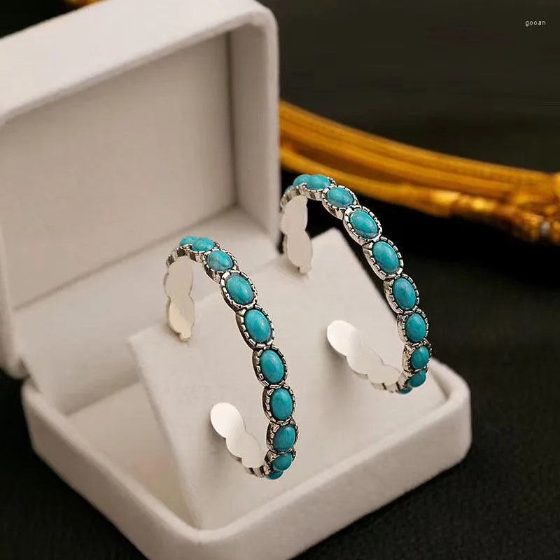 Hoepel oorbellen trendy stijl persoonlijkheid overdreven acrylcirkel rond vrouwelijke turquoise gekleurde sieraden groothandel