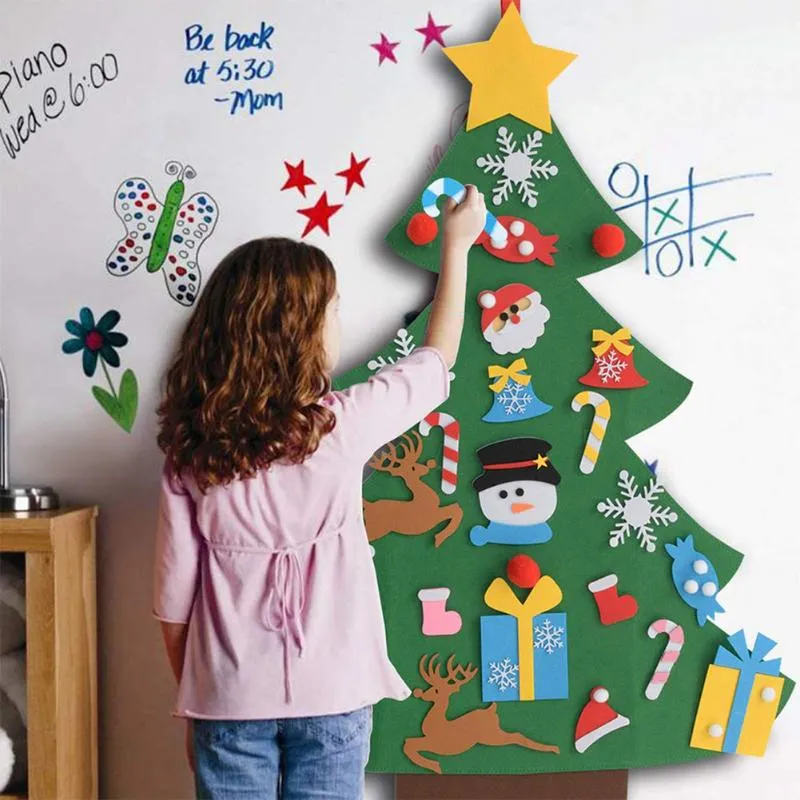 Decorações de Natal Tree Cartoon Padrão Adesivo 3D DIY FELTO COM LOUTA HOME ACESSORES DE FESTO DE FESTO DE FESTO DE FESTO DE FESTO DE FESTO DOBRILHO ANO TOYCHRISTMAS