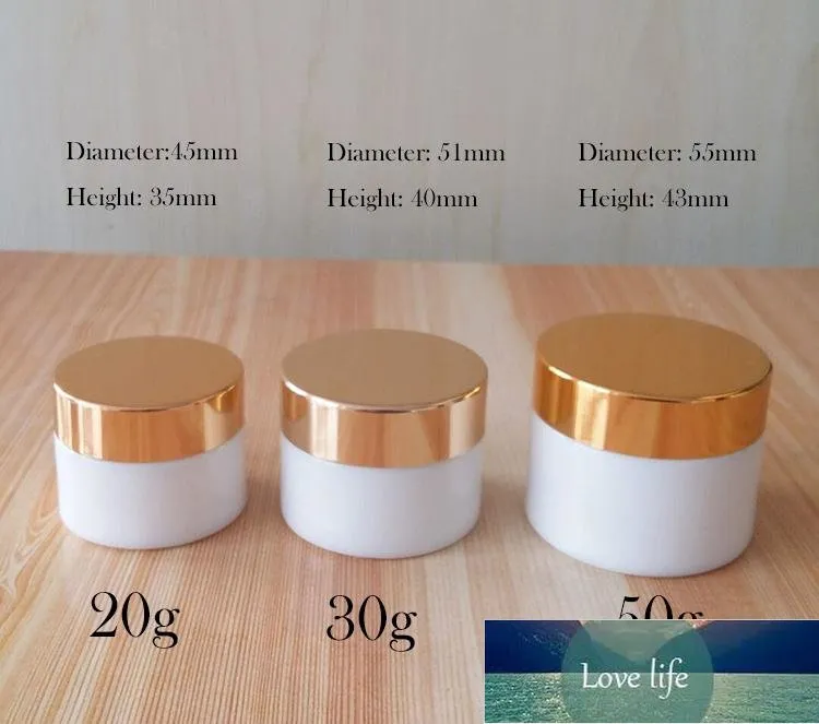 High-end White Glass Cream Jar - Empty Cosmetic Sample Container, Travel Refillable Makeup Sample packaging Bottle 20g 30g 50g