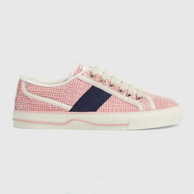 Tennis 1977 Toile Casual Chaussures Luxurys Designers Womens Shoe Italie Vert Rouge Web Stripe Semelle En Caoutchouc Stretch Coton Baskets Basses