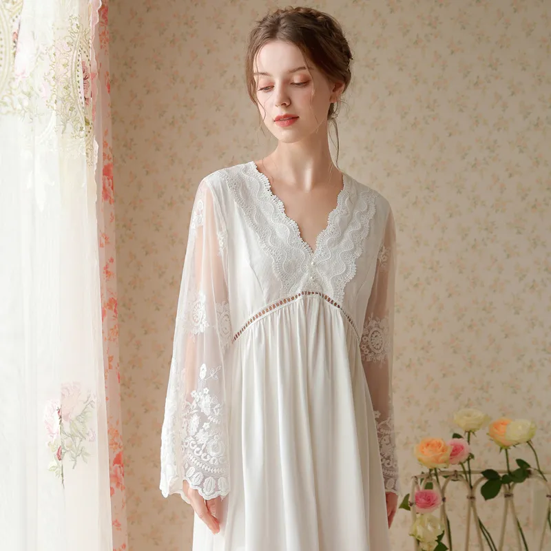 Women's Soft Bamboo Viscose Long Sleeves Nightgown – Latuza