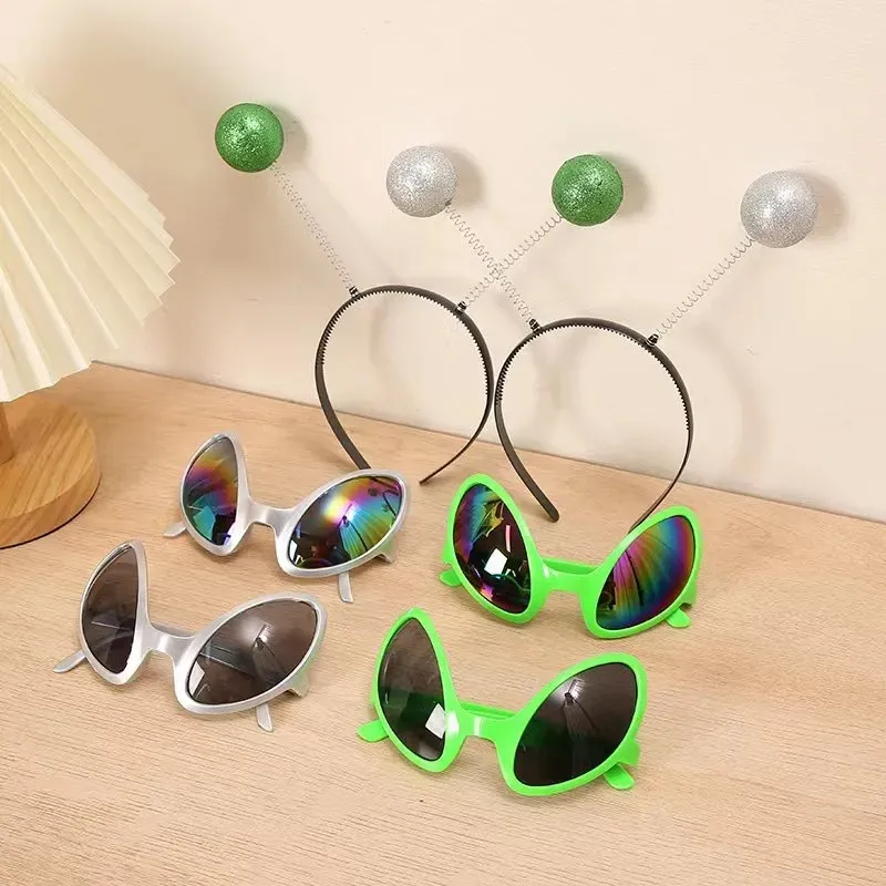 Gafas de extraterrestres divertidos lentes arcoiris gafas de sol de la fiesta de halloween favores accesorios para adultos y gafas para ni os