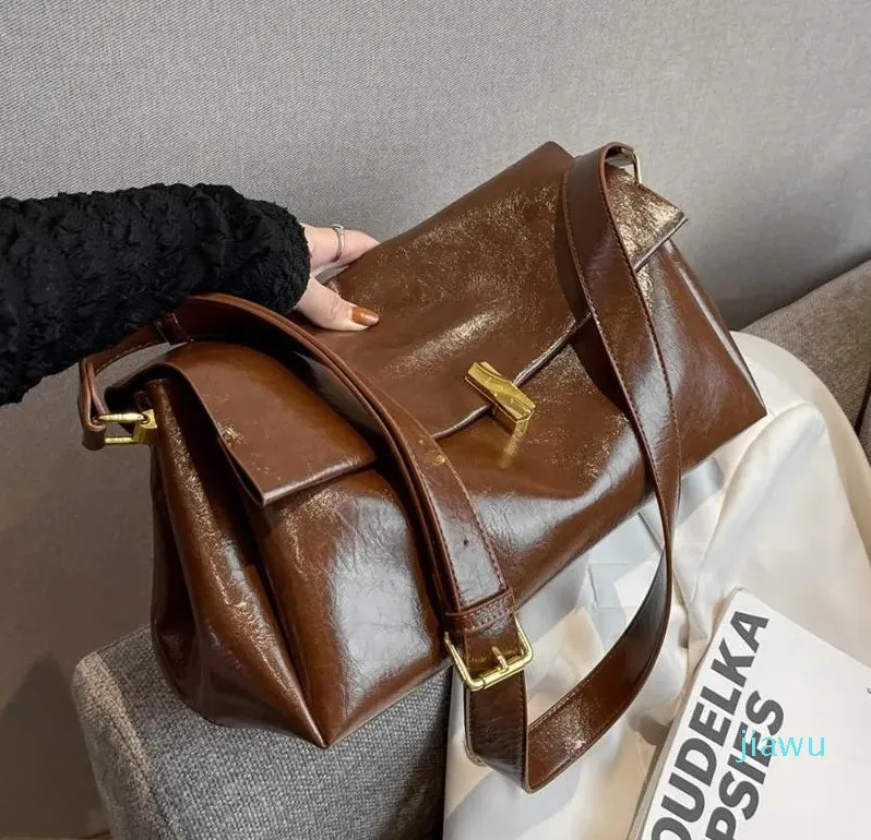 Designer-Evening Bags Toptrends Wide Strap Large Shoulder For Women 2023 Trend Luxury Designer Triple Compartments Satchel Office Ladies Handbags