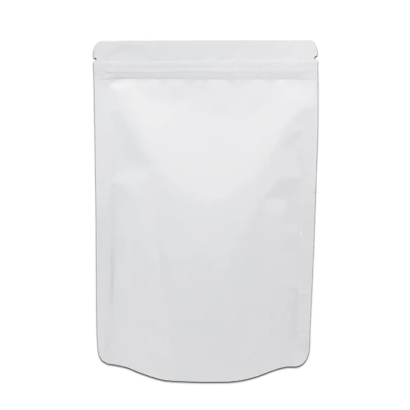 Stand-Up Resealable Heat Seal Bags Thick Mylar Frosted White Black Foil Sealed Bags for Food Storage Packaging Pouch LX5472