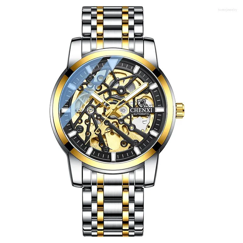 Orologi da polso da uomo Orologi meccanici Luxury Business Acciaio inossidabile Impermeabile Hollow Out Tourbillon Polso automatico in edizione limitata