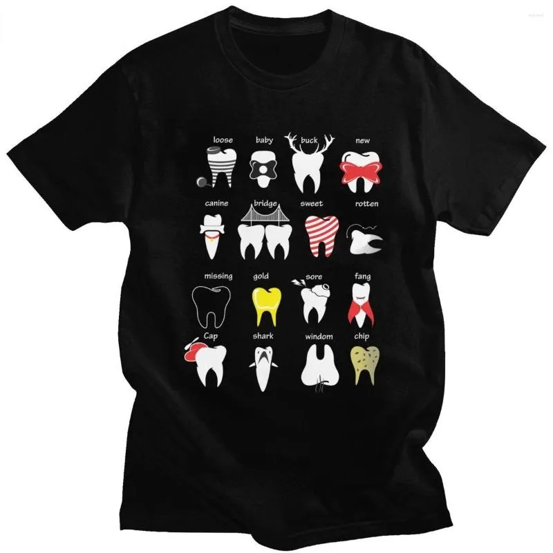 Magliette da uomo Divertente Dentista Camicia da uomo T-shirt per la cura della moda O-Collo Manica corta Igienista dentale Tee Abbigliamento Regalo Casual Tops